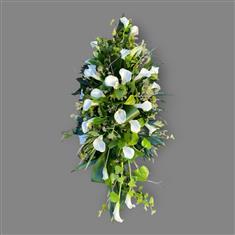 Elegant White Calla casket spray