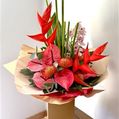 Exotic flower bouquet - Pink and Red Tropical 